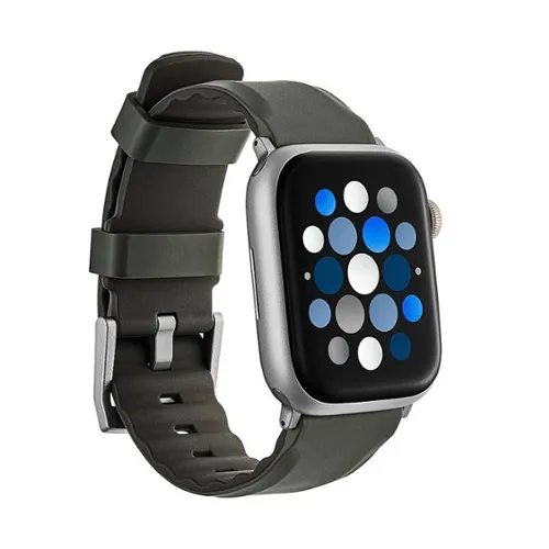 Apple Watch with a dark green band