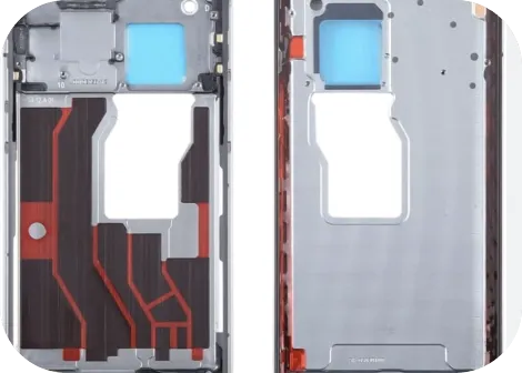 Two bare phone housings side by side