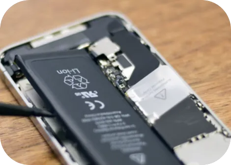 An opened phone with its battery exposed